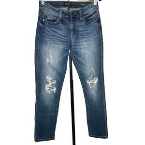 Judy Blue Boyfriend Fit Jeans Womens Size 5/27 Blue Medium Wash Denim Distressed